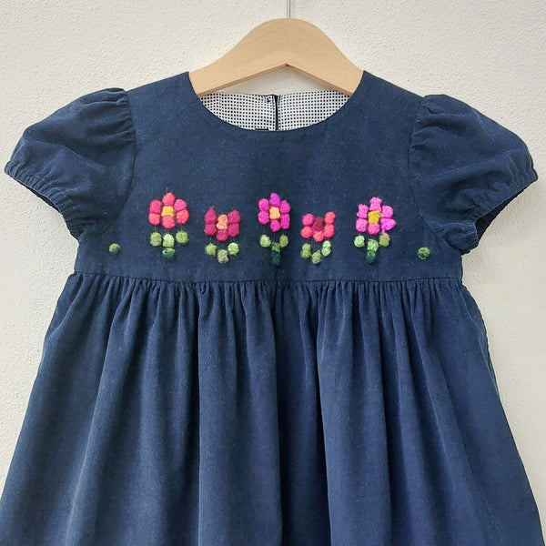 Girls dress Palloncino MC Flowers - Velvet Needlecord