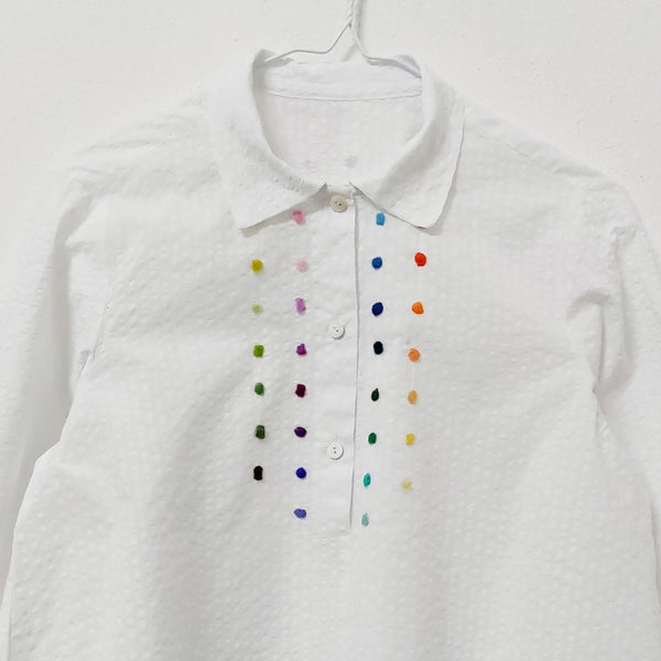 Womens shirt 'Ally 3/4 Dots ' Seersucker