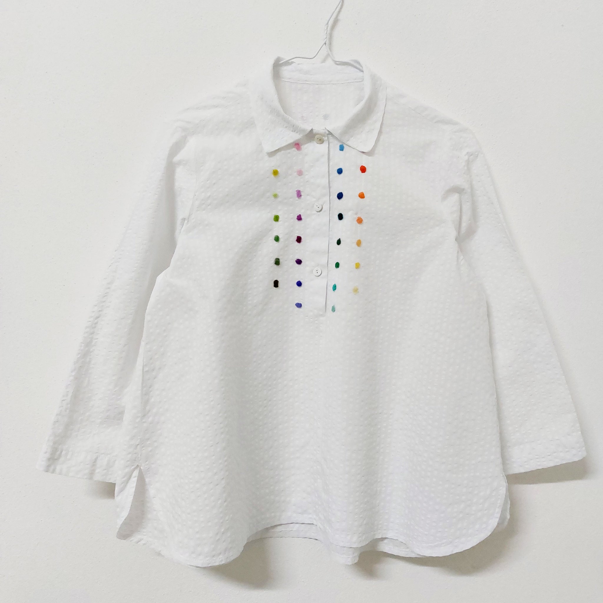 Womens shirt 'Ally 3/4 Dots ' Seersucker