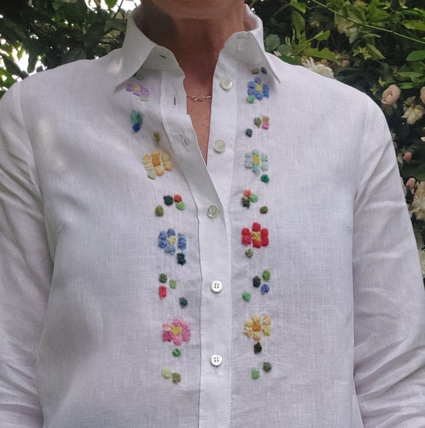 Womens Shirt 'Betty Flowers' Linen