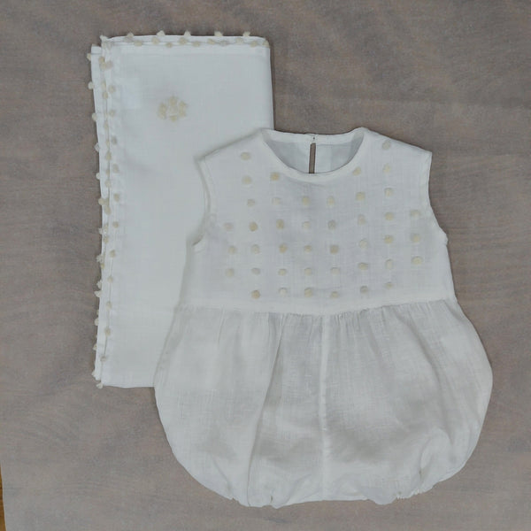 Baby Square Dots & Flowers Pergamena linen