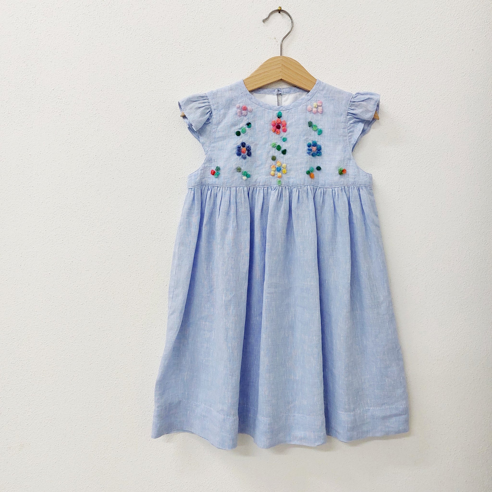 Sample Sale Girls dress 'Farfallina Flowers' Linen