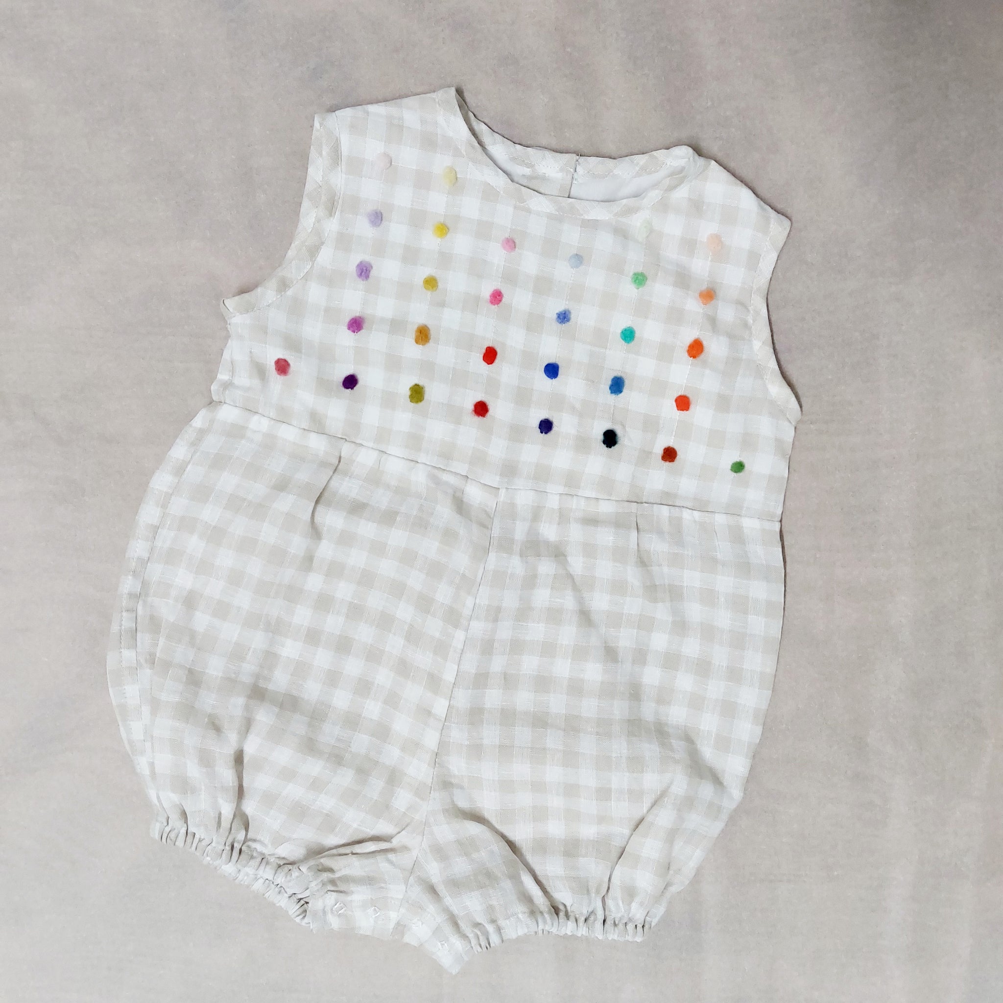 Sample Sale Baby Romper 'Topolino Dots' Linen