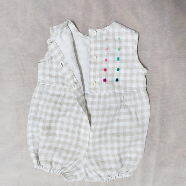 Sample Sale Baby Romper 'Topolino Dots' Linen