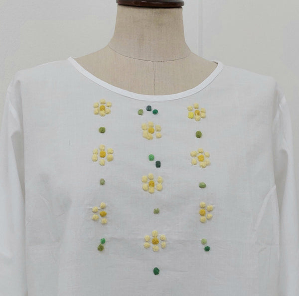 Sample Sale T-shirt 'Eva Flowers ' Cotton Batista