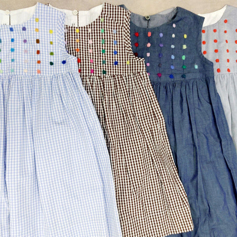 Sample sale - Girls Dress 'Pallina Dots' Cotton Poplin