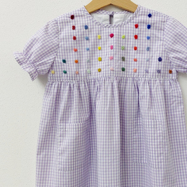 Sample sale - Girls dress 'Bollicina Dots' Cotton Poplin