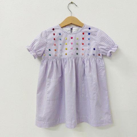 Sample sale - Girls dress 'Bollicina Dots' Cotton Poplin