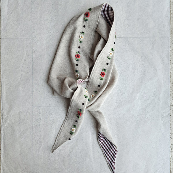 Cashmere Hoody Scarf 'Francy Flowers'