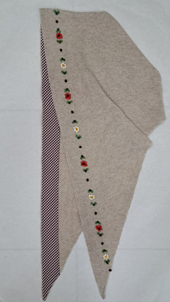 Cashmere Hoody Scarf 'Francy Flowers'