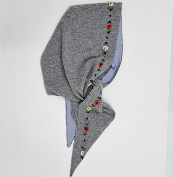 Cashmere Hoody Scarf 'Francy Flowers'