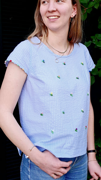 Top 'Vicki Fiori' Seersucker