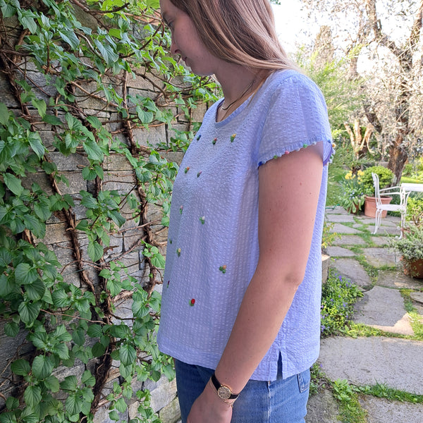 Top 'Vicki Fiori' Seersucker