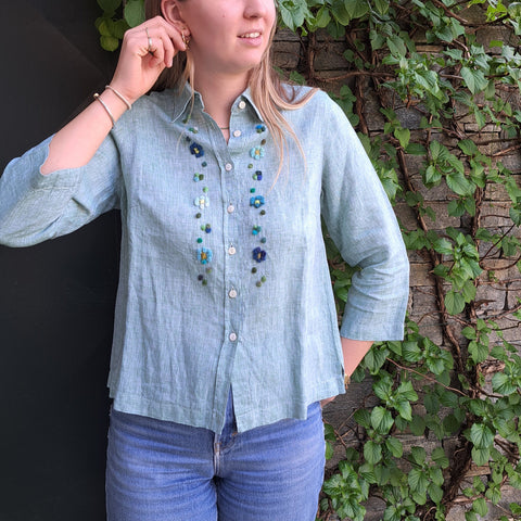 Shirt 'Bettina 3/4 Flowers' Linen