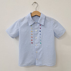 Camicia Bambino 'Bottoni Dots MC' Seersucker