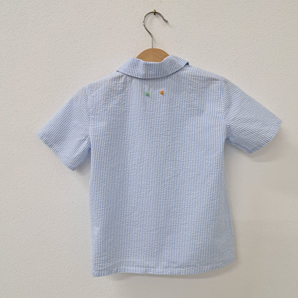 Camicia Bambino 'Bottoni Dots MC' Seersucker