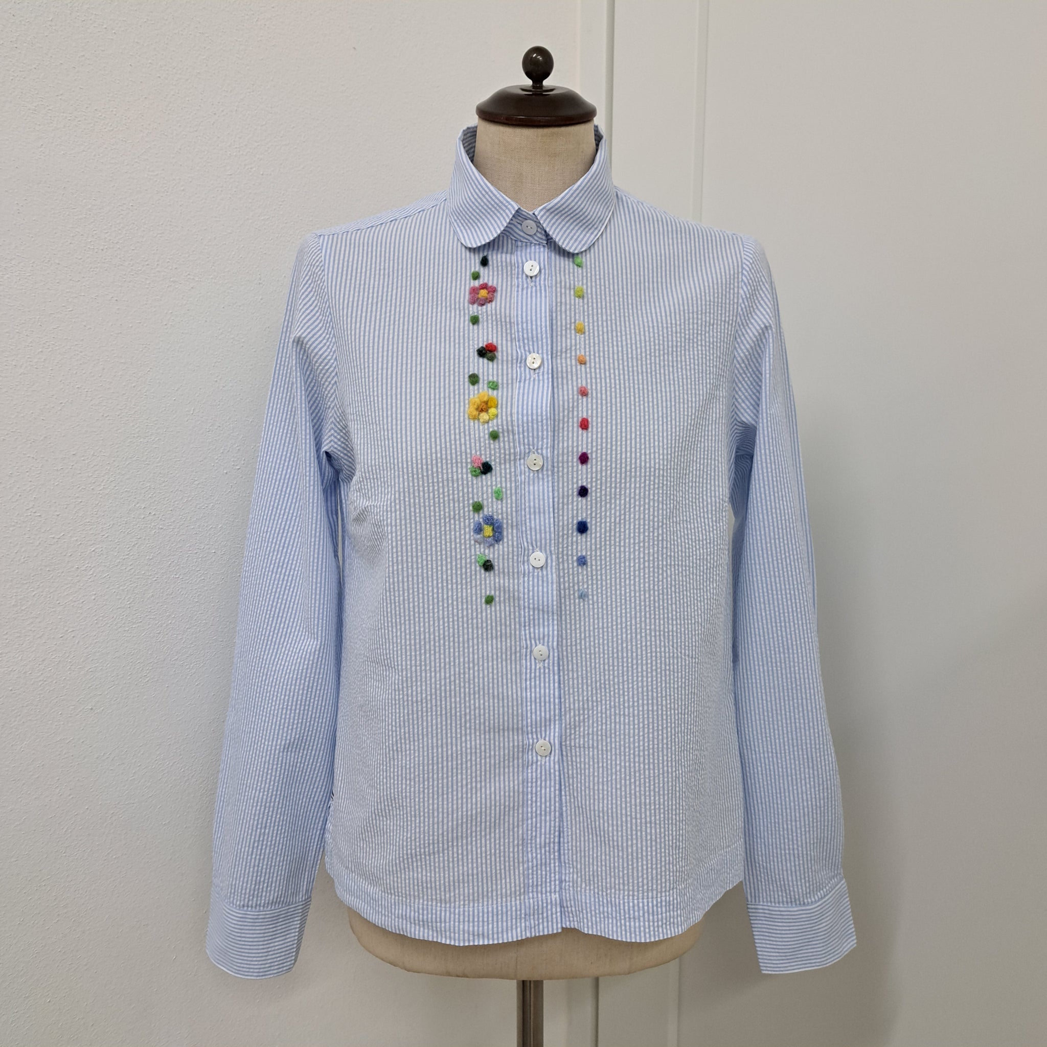 Shirt 'Bettina ML Flowers & Dots' Cotton Seersucker