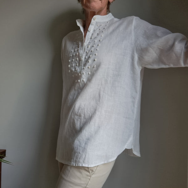 Shirt 'Nadia Dots Over' Pergamena Linen