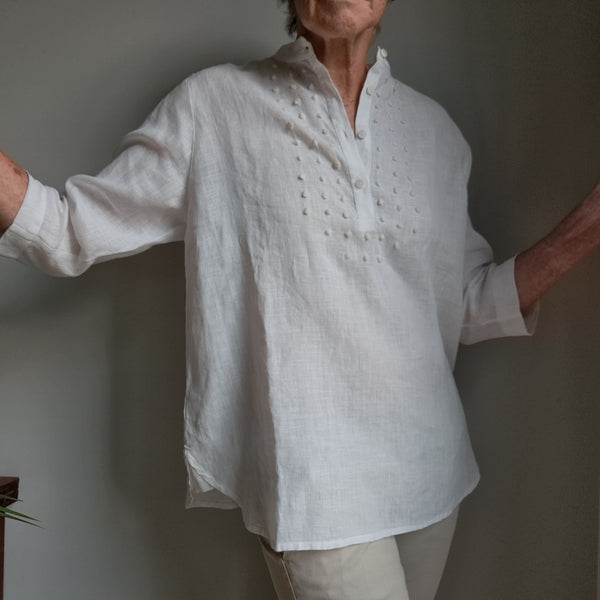 Shirt 'Nadia Dots Over' Pergamena Linen