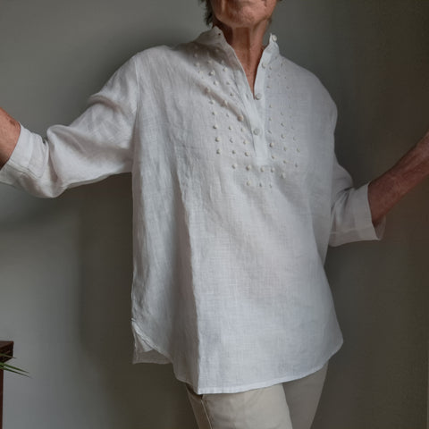 Shirt 'Nadia Dots Over' Pergamena Linen