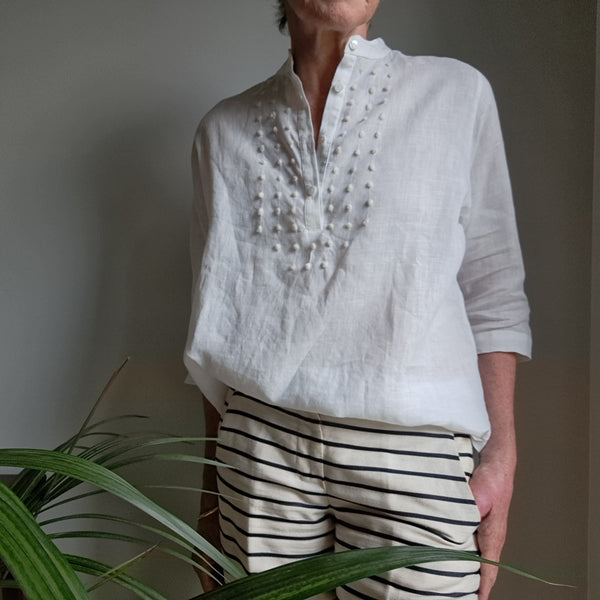 Shirt 'Nadia Dots Over' Pergamena Linen