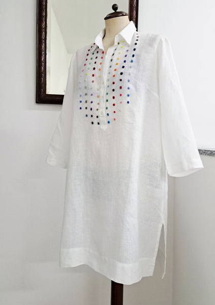 Sample Sale - Long Shirt  in Light Linen