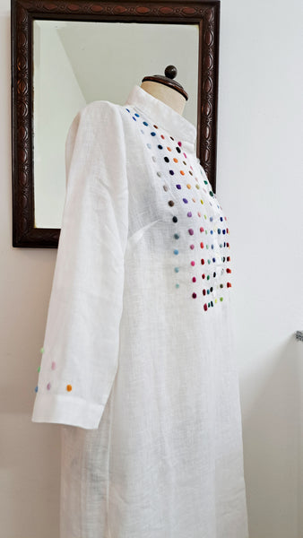 Sample Sale - Long Shirt  in Light Linen