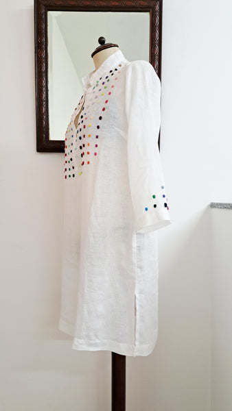 Sample Sale - Long Shirt  in Light Linen