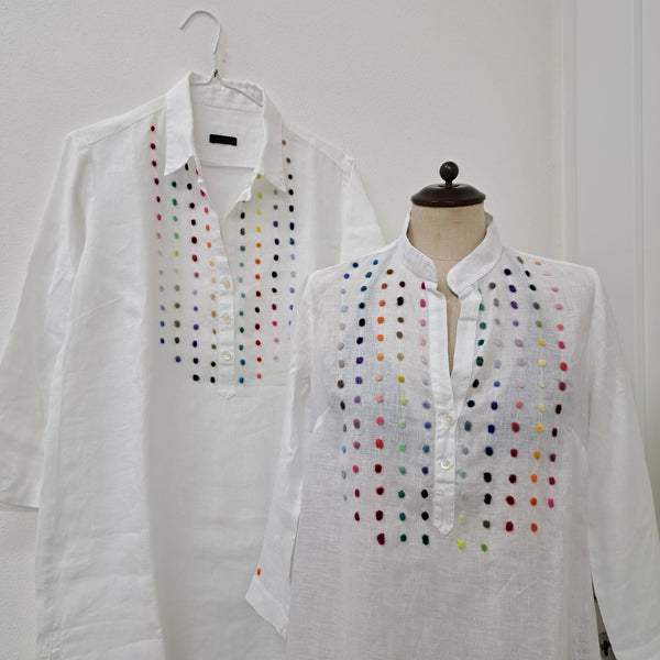 Sample Sale - Long Shirt  in Light Linen