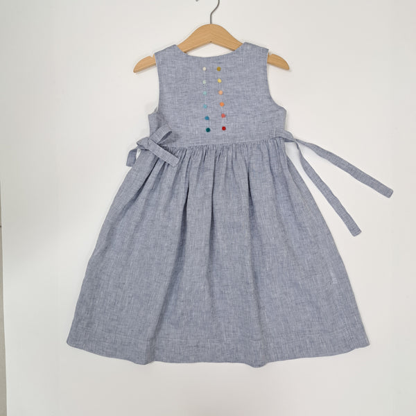 Sample Sale - Girls Dress 'Polline Dots' Linen