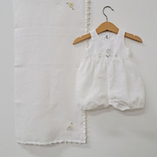 Mussola Baby Dots e Flowers in Lino Pergamena