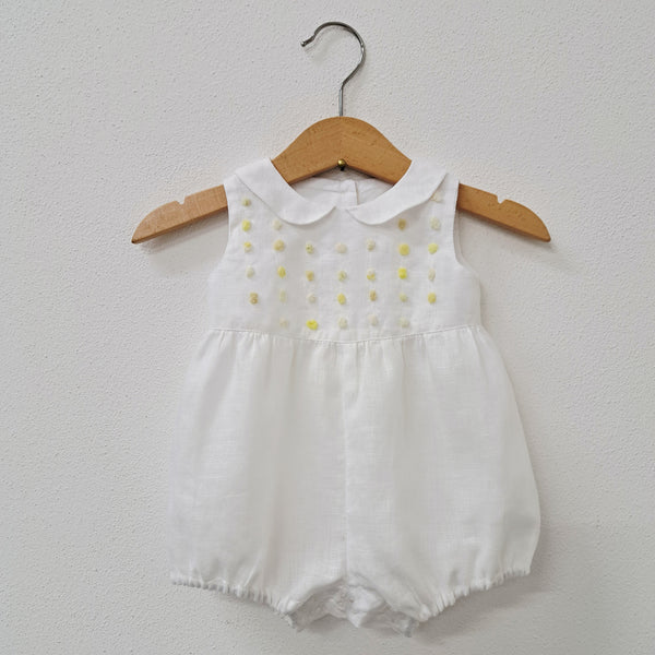 Baby Romper 'Topolino Dots' Pergamena Linen