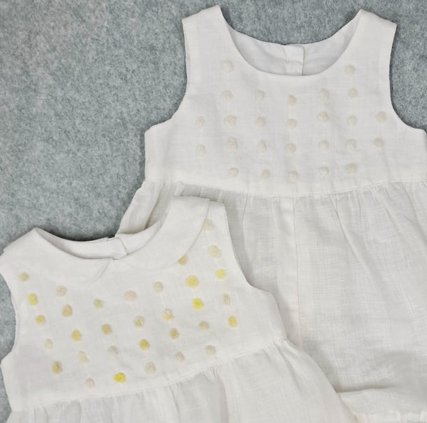 Baby Romper 'Topolino Dots' Pergamena Linen