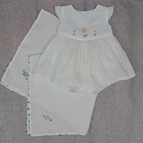 Mussola Baby Dots e Flowers in Lino Pergamena