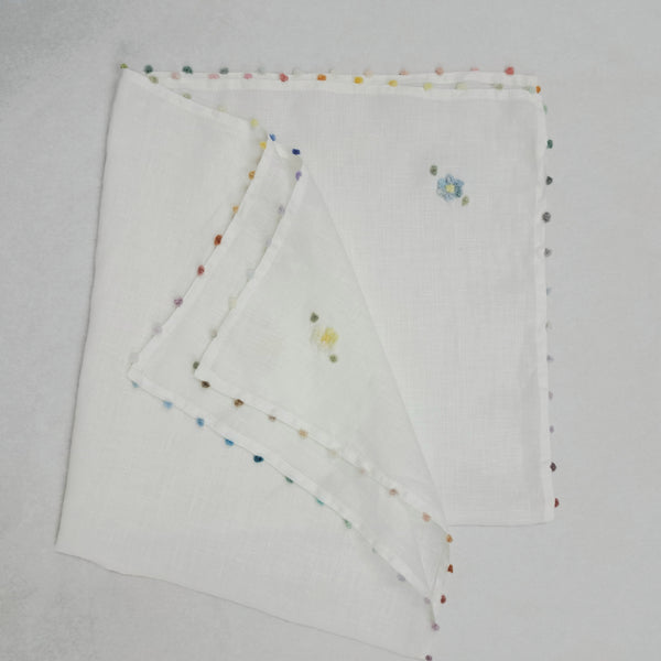 Baby Swaddle Dots & Flowers Pergamena linen