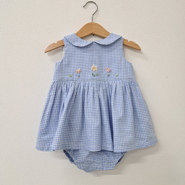 Baby Romper dress 'Pollicino Flowers ' Cotton Flannel