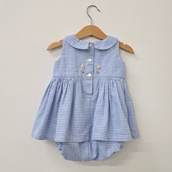 Baby Romper dress 'Pollicino Flowers ' Cotton Flannel