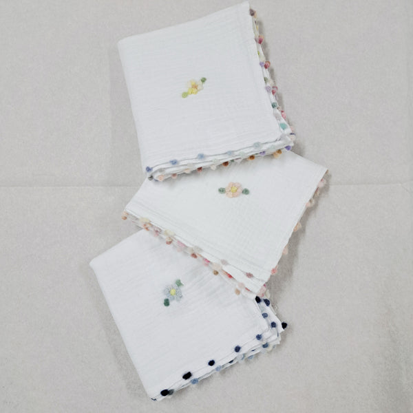 Muslin Dots & Flowers Double Cotton