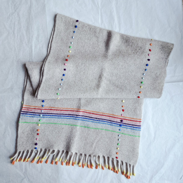 Sample Sale Scarf 'Frangia Rainbow' Cashmere