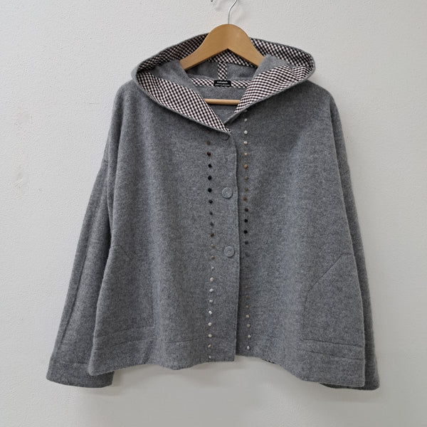 Giacca con cappuccio in cashmere 'Cally Dots Open'