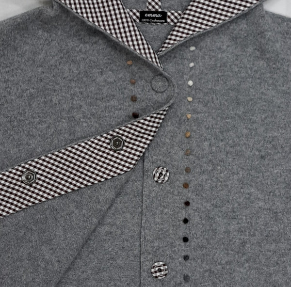 Giacca con cappuccio in cashmere 'Cally Dots Open'