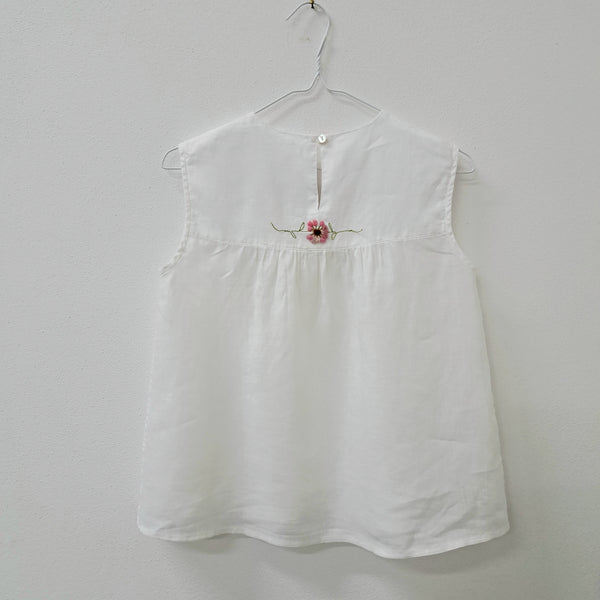 Top 'April Stem Flowers' Parchment linen