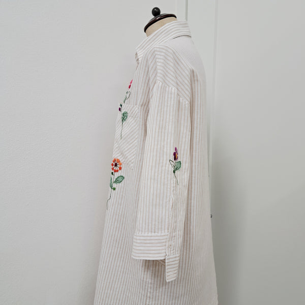 AND shirt - Stripe - Stem Flowers