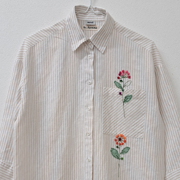 AND shirt - Stripe - Stem Flowers