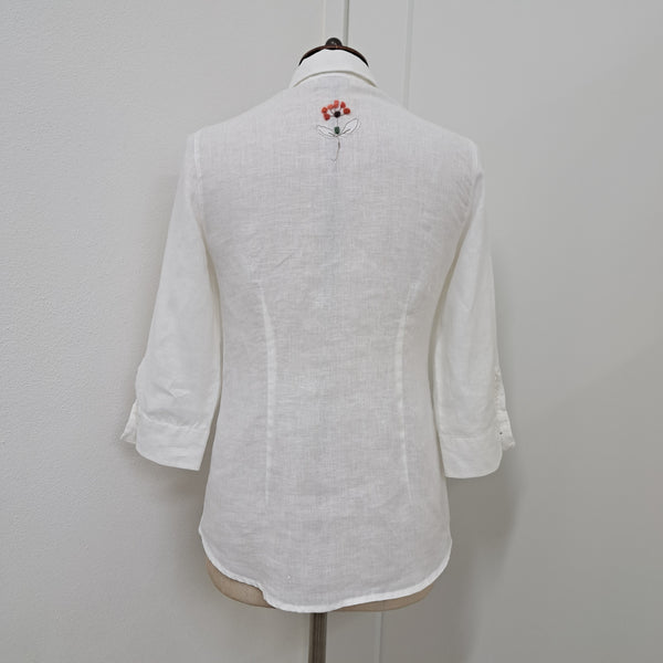 AND camicia - Bianca - Fiori Stelo