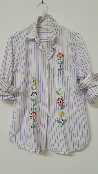 Camicia P.P con fiori a stelo 