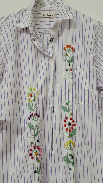 Camicia P.P con fiori a stelo 
