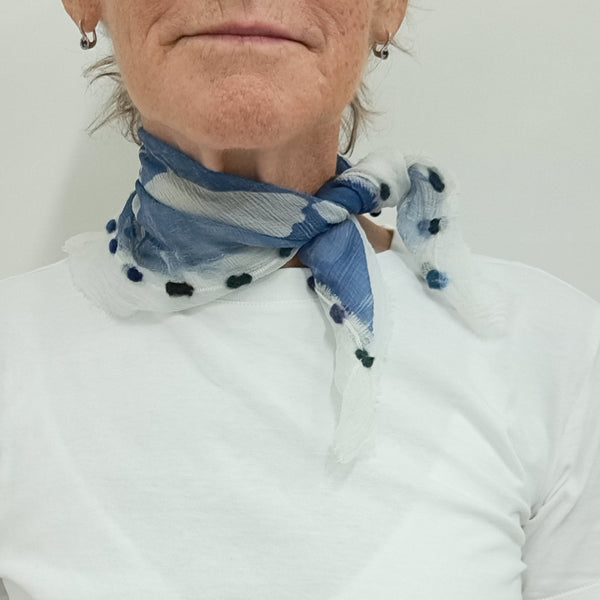 Cyanotype print  Silk Square Small
