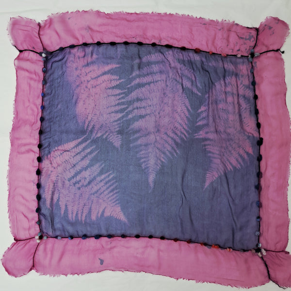 Cyanotype print  Silk Square Small