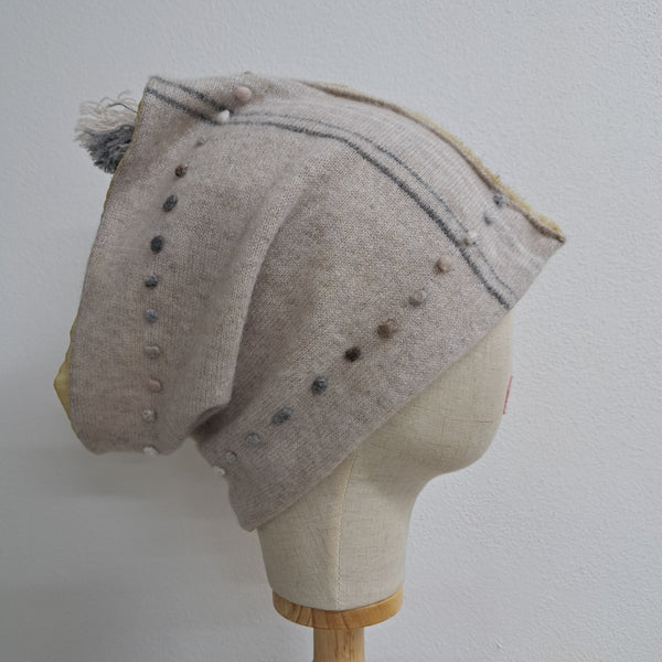 Cashmere Neck warmer 'Lola' Double with Buddleia EcoPrint Silk Lining